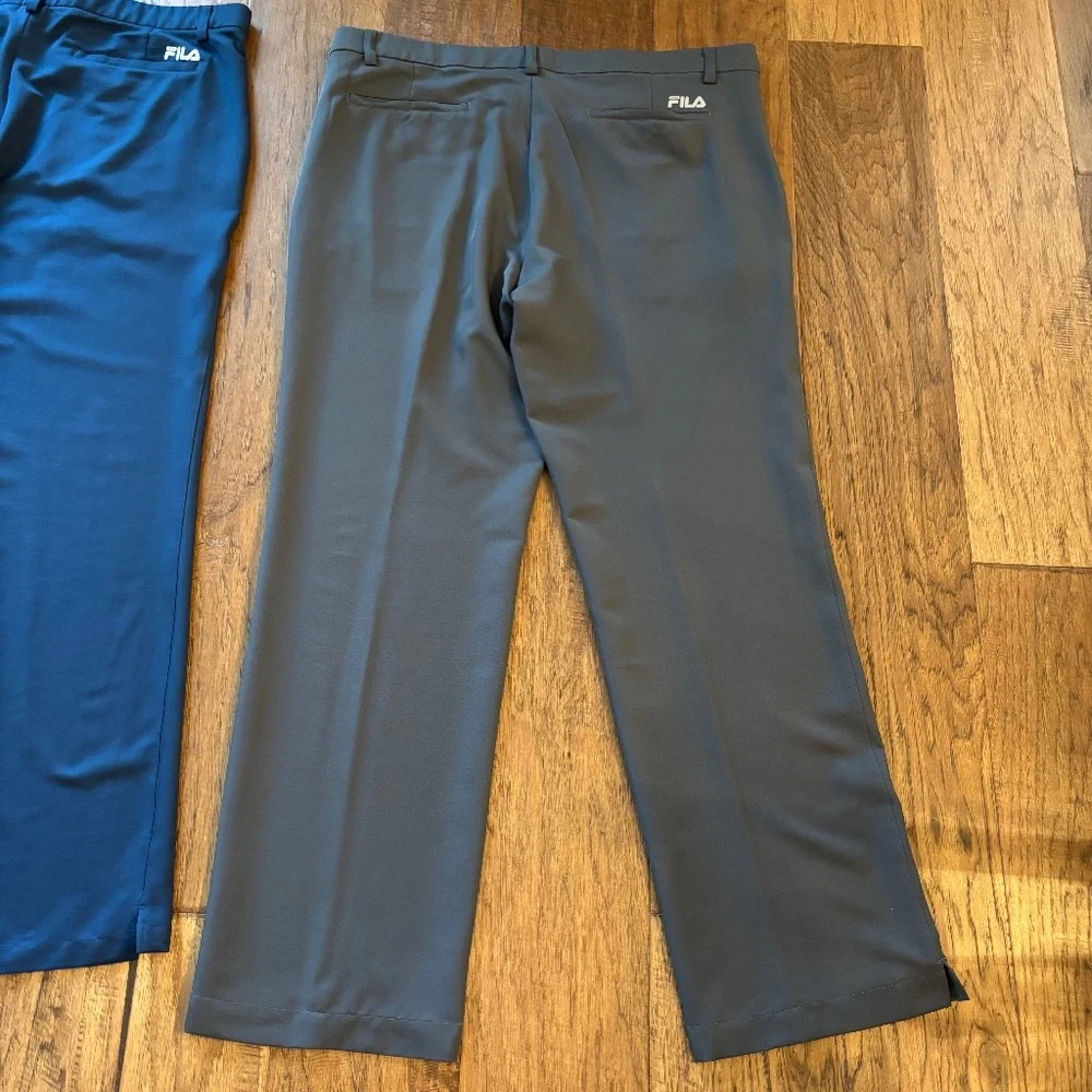 Fila Two Pair Gray Navy Blue Stay The Course Golf Pants Men's Size 38 X 32